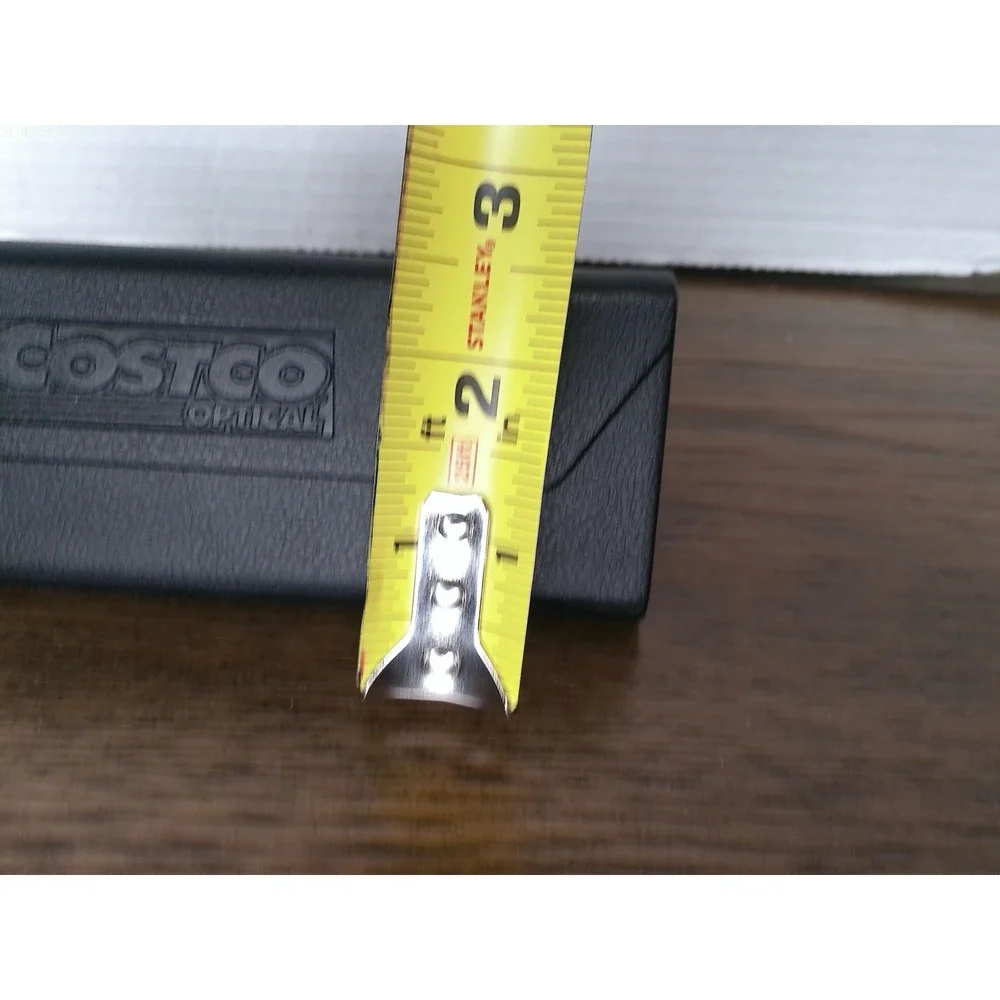 COSTCO UNISEX BLACK HARD SUNGLASSES CASE TAN FELT 1/4 X 2 1/2 X 2